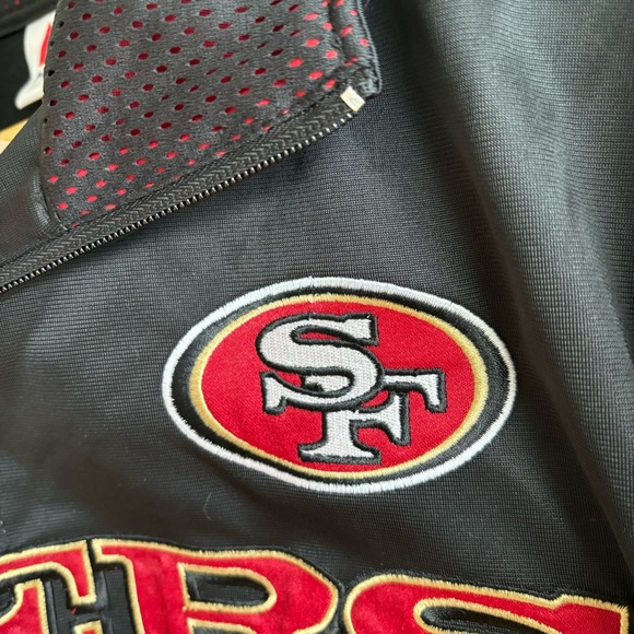 Vintage Y2K Majestic San Francisco 49ers mesh black track jacket | MT TALL - Picture 7 of 12